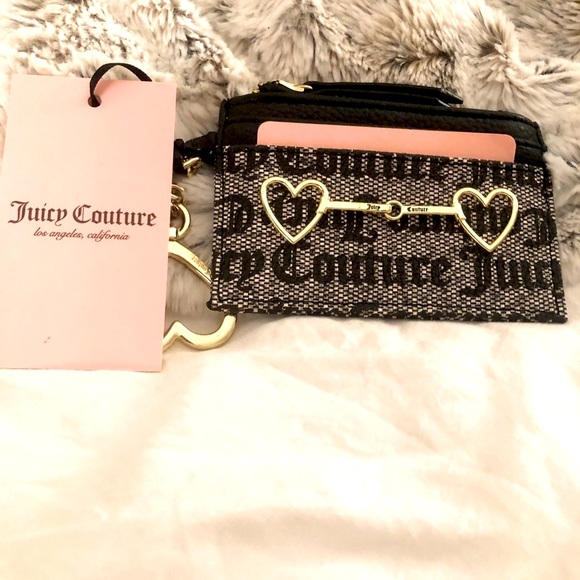 JUICY COUTURE NWT CARD AND COIN HEART ❤️ TO HEART GOTHIC STATUS BLACK - Picture 3 of 9